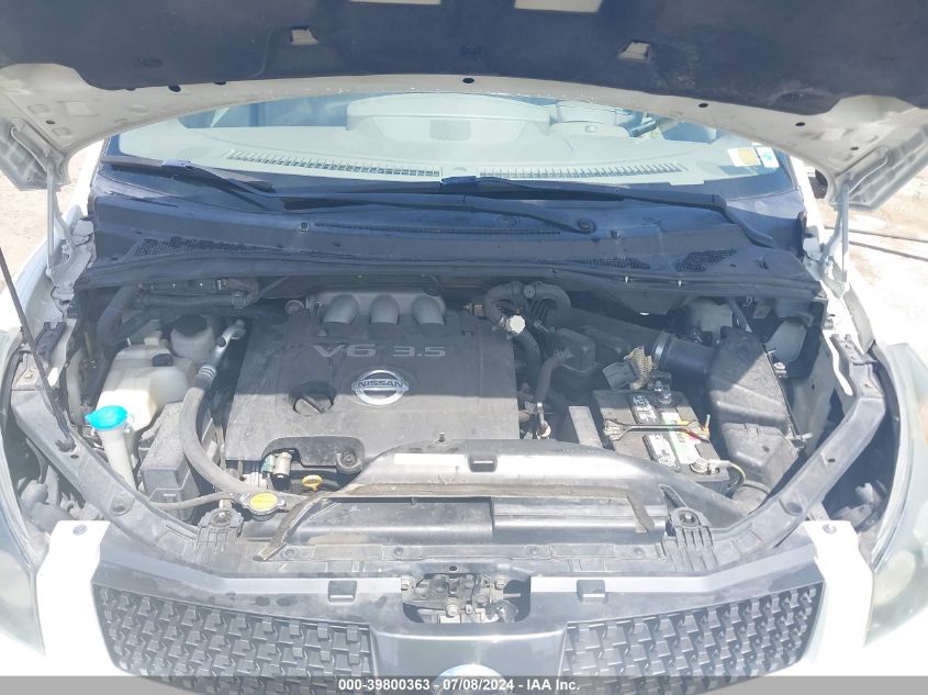 2004 Nissan Quest 3.5 Sl VIN: 5N1BV28U44N334842 Lot: 39800363