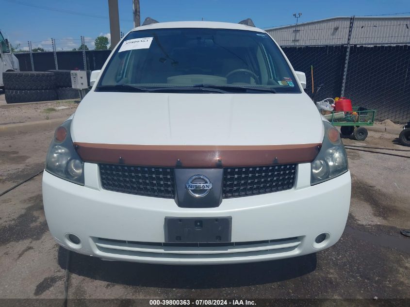 2004 Nissan Quest 3.5 Sl VIN: 5N1BV28U44N334842 Lot: 39800363