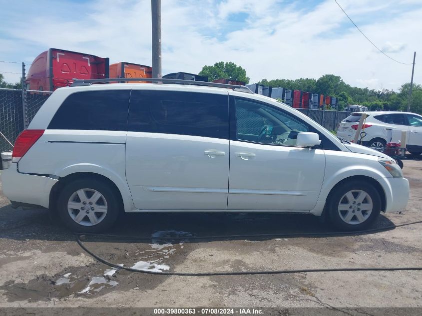 2004 Nissan Quest 3.5 Sl VIN: 5N1BV28U44N334842 Lot: 39800363