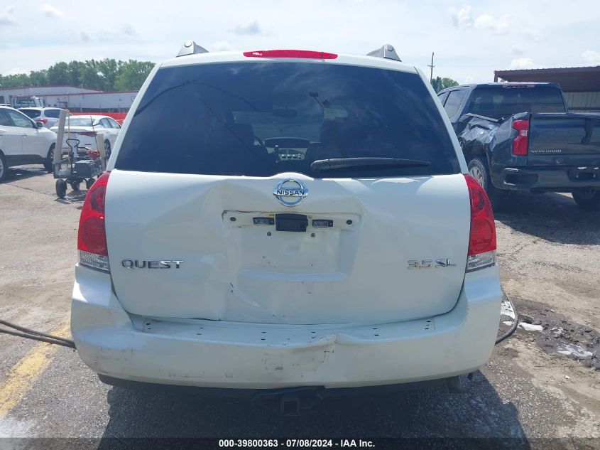 2004 Nissan Quest 3.5 Sl VIN: 5N1BV28U44N334842 Lot: 39800363