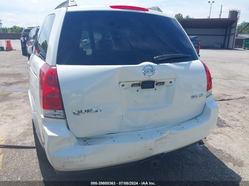 2004 Nissan Quest 3.5 Sl VIN: 5N1BV28U44N334842 Lot: 39800363