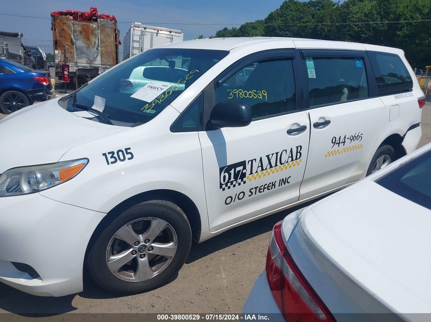 2015 Toyota Sienna L 7 Passenger VIN: 5TDZK3DC2FS635587 Lot: 39800529