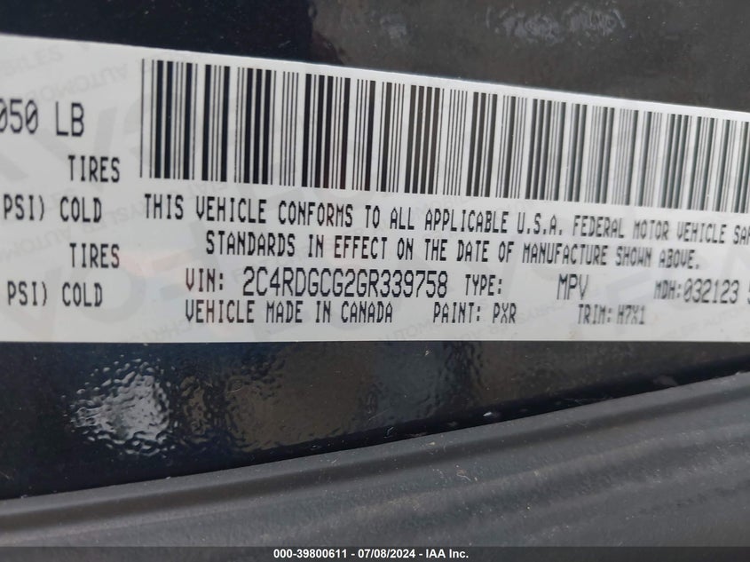 2016 DODGE GRAND CARAVAN SXT - 2C4RDGCG2GR339758