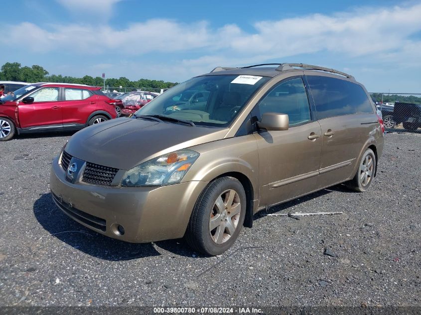 2004 Nissan Quest 3.5 Se VIN: 5N1BV28U34N345606 Lot: 39800780