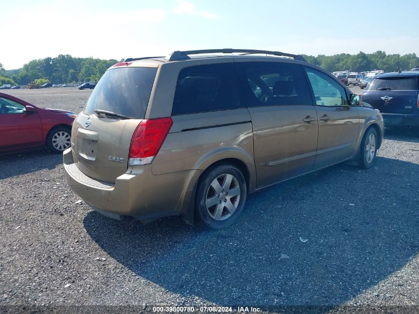 2004 Nissan Quest 3.5 Se VIN: 5N1BV28U34N345606 Lot: 39800780