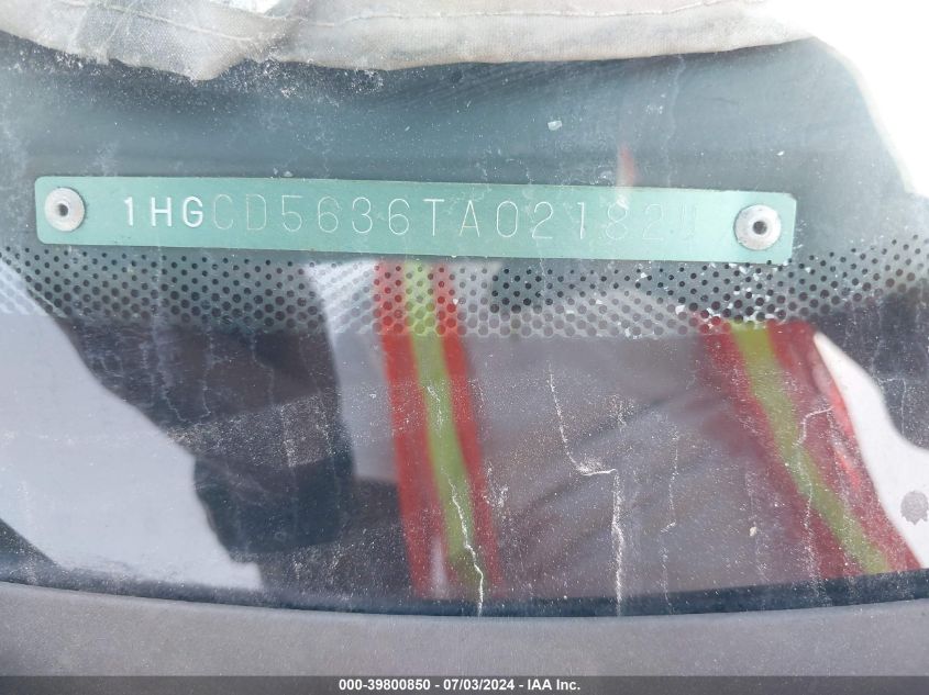 1996 Honda Accord Lx/Ex VIN: 1HGCD5636TA021824 Lot: 39800850