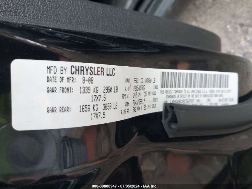 2009 Jeep Commander Sport VIN: 1J8HG48KX9C502787 Lot: 39800947