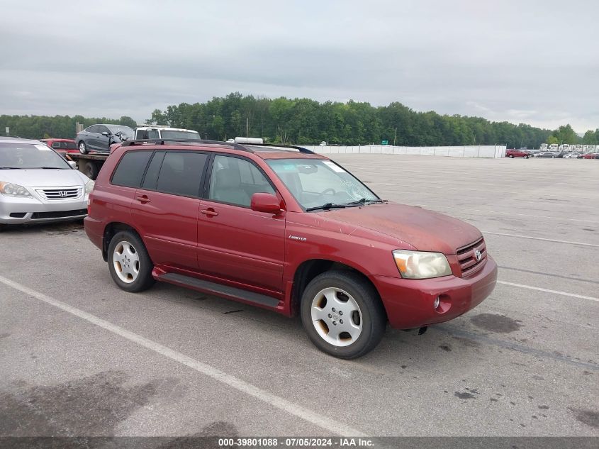 2004 Toyota Highlander Limited V6 VIN: JTEEP21AX40064701 Lot: 39801088