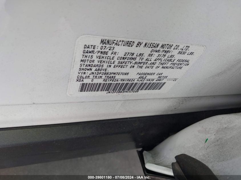 2023 Nissan Ariya Evolve+ VIN: JN1DF0BB3PM707095 Lot: 39801180