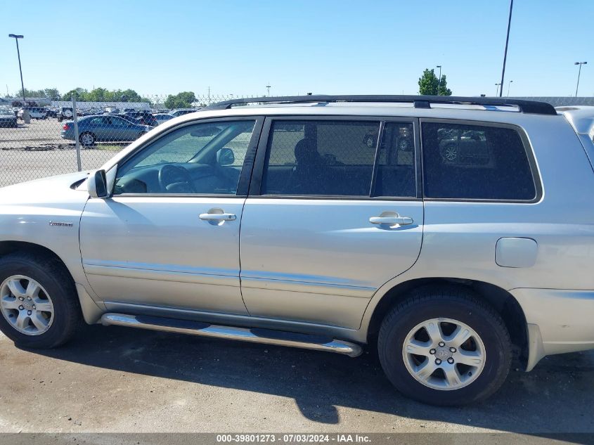 2002 Toyota Highlander Limited V6 VIN: JTEHF21A820068341 Lot: 39801273
