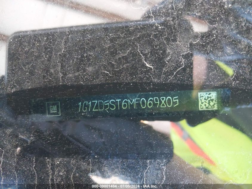 2021 Chevrolet Malibu Fwd Lt VIN: 1G1ZD5ST6MF069805 Lot: 39801484