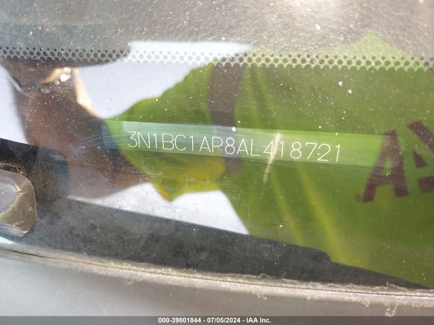 2010 Nissan Versa S/Sl VIN: 3N1BC1AP8AL418721 Lot: 39801844
