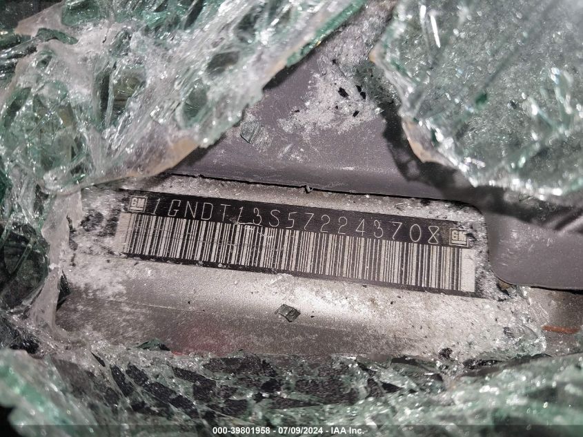 2007 Chevrolet Trailblazer Ls/Lt VIN: 1GNDT13S572243708 Lot: 39801958