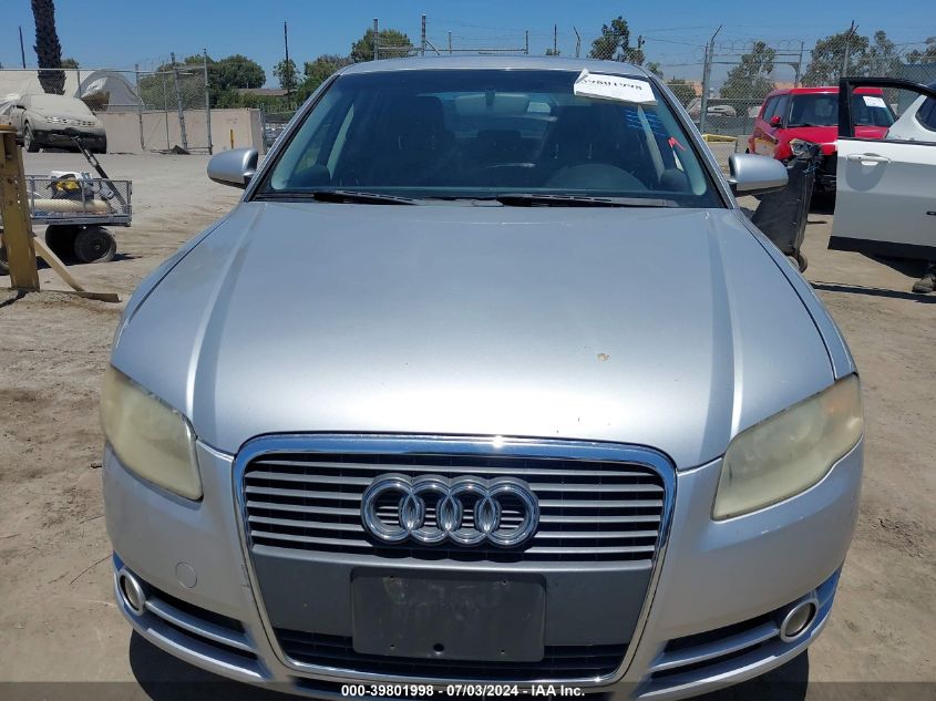 2007 Audi A4 2.0T VIN: WAUAF78E47A209819 Lot: 39801998