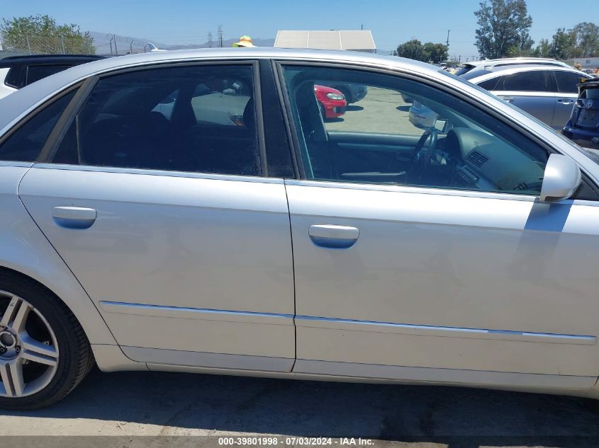 2007 Audi A4 2.0T VIN: WAUAF78E47A209819 Lot: 39801998