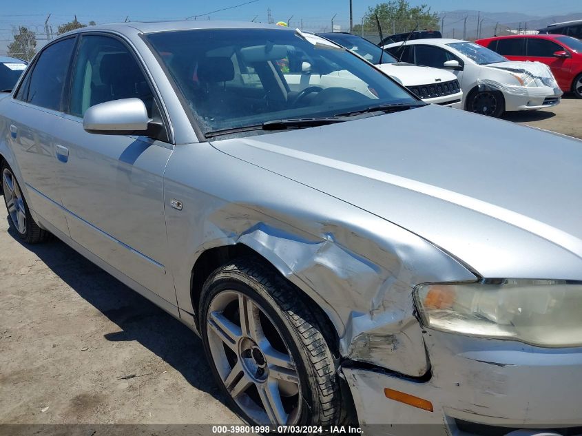 2007 Audi A4 2.0T VIN: WAUAF78E47A209819 Lot: 39801998