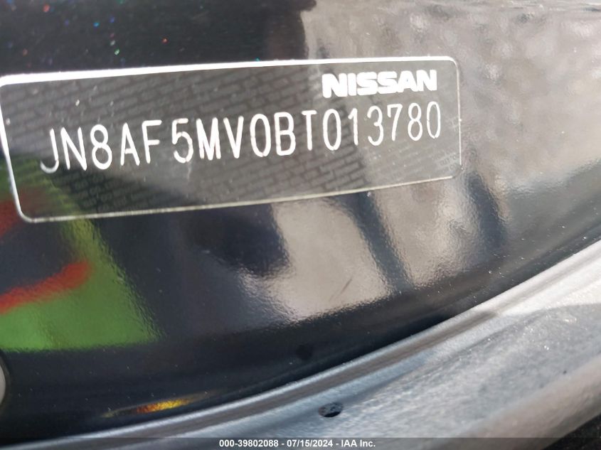 2011 Nissan Juke S/Sv/Sl VIN: JN8AF5MV0BT013780 Lot: 39802088