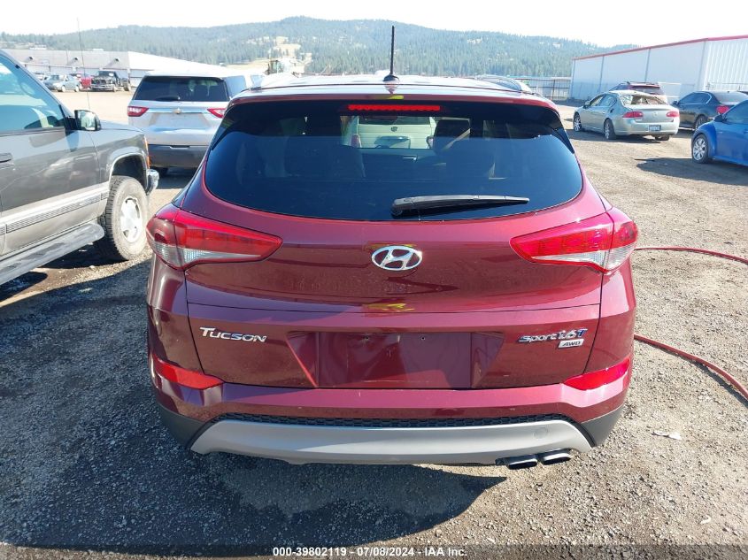 2017 Hyundai Tucson Sport VIN: KM8J3CA29HU530268 Lot: 39802119