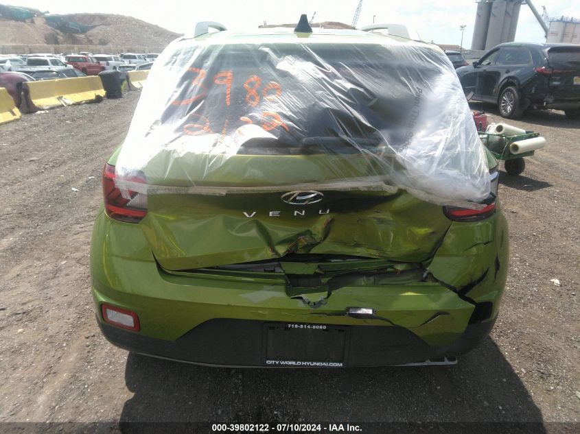 2021 Hyundai Venue Sel/Denim VIN: KMHRC8A34MU086171 Lot: 39802122