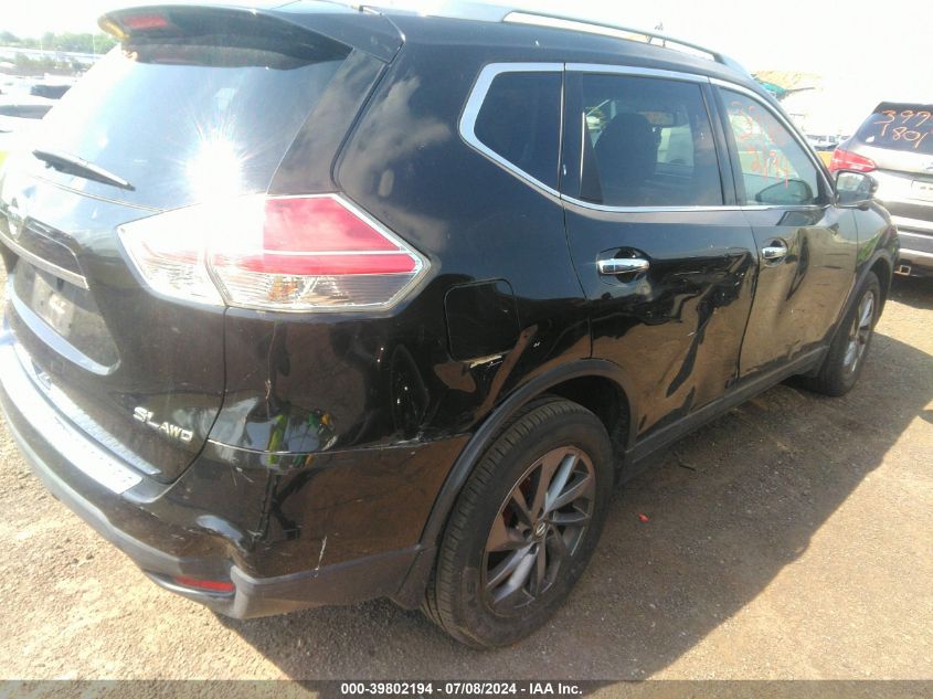 2016 Nissan Rogue Sl VIN: 5N1AT2MV1GC804437 Lot: 39802194