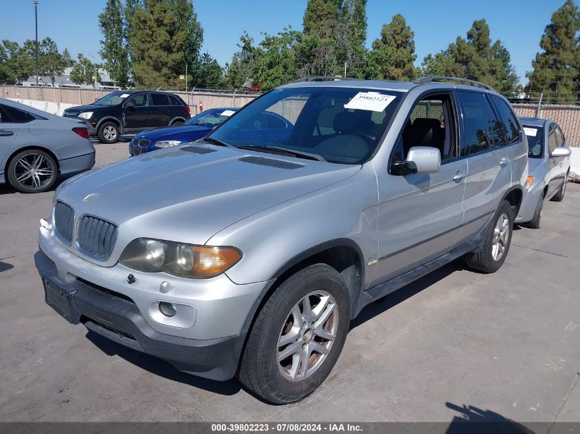 2005 BMW X5 3.0I VIN: 5UXFA13555LU46539 Lot: 39802223