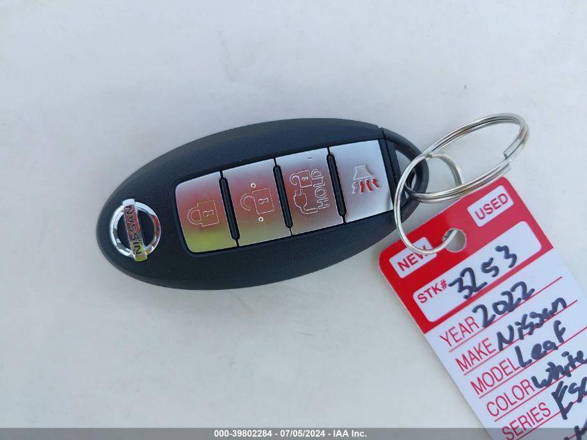 2022 Nissan Leaf Sv 40 Kwh VIN: 1N4AZ1CV5NC556002 Lot: 39802284