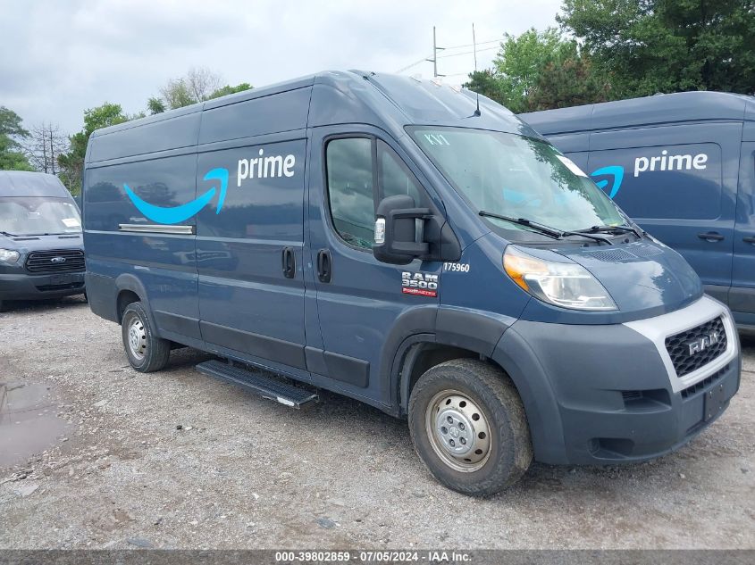 2019 Ram Promaster 3500 Cargo Van High Roof 159 Wb Ext VIN: 3C6URVJG9KE544093 Lot: 39802859