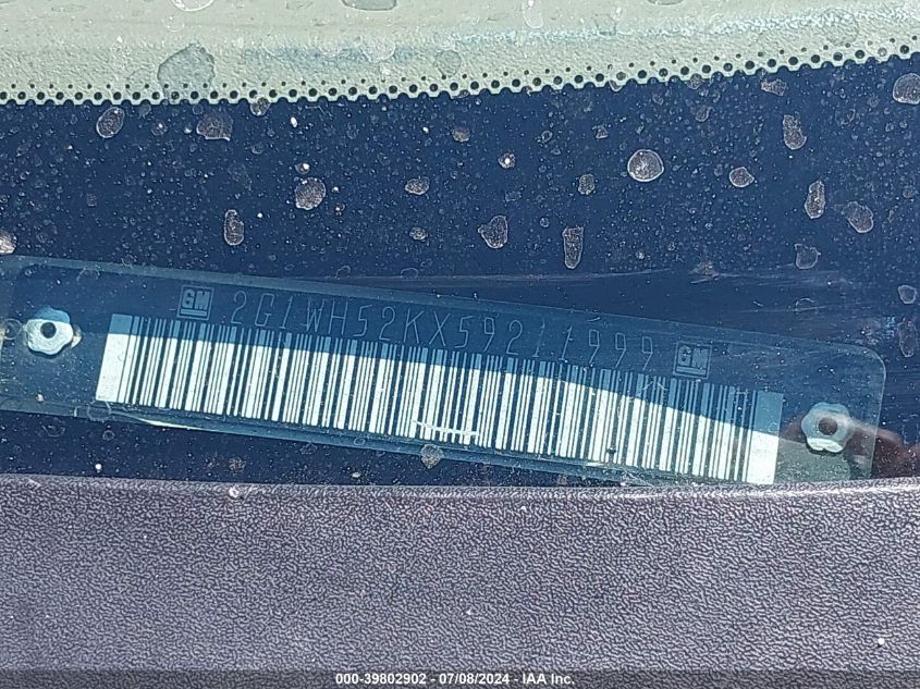 2005 Chevrolet Impala Ls VIN: 2G1WH52KX59211999 Lot: 39802902