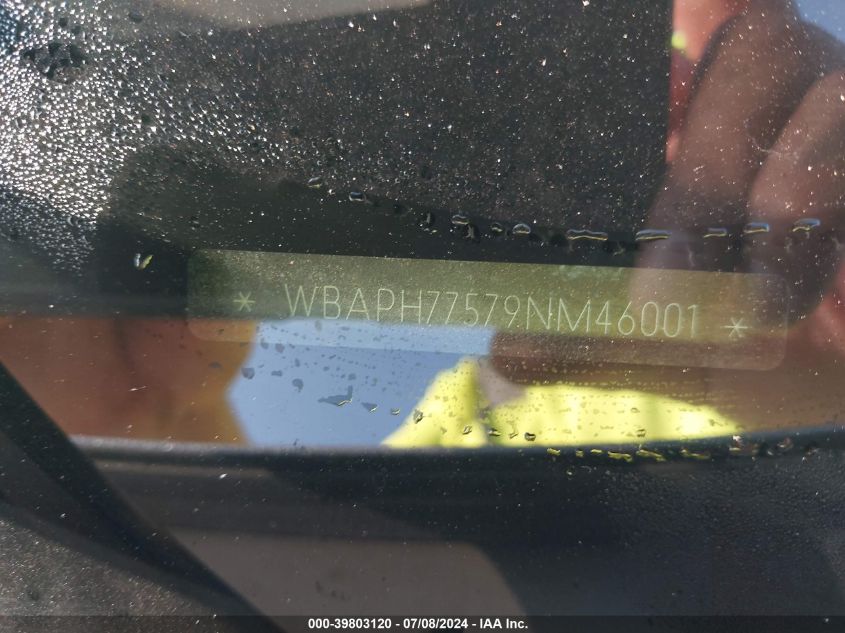 2009 BMW 328I VIN: WBAPH77579NM46001 Lot: 39803120