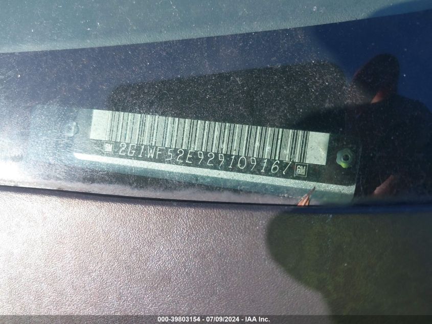 2002 Chevrolet Impala VIN: 2G1WF52E929109167 Lot: 39803154