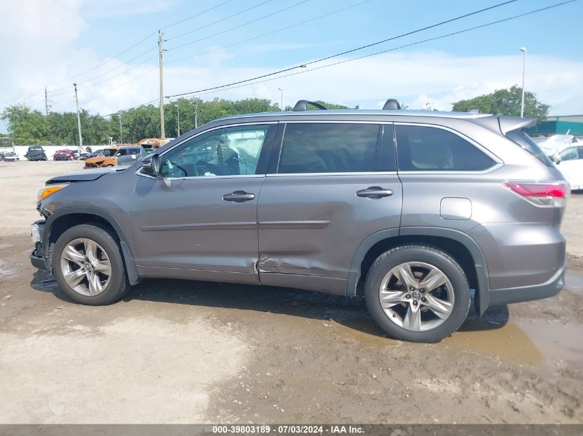 2016 Toyota Highlander Limited Platinum V6 VIN: 5TDDKRFH9GS313259 Lot: 39803189