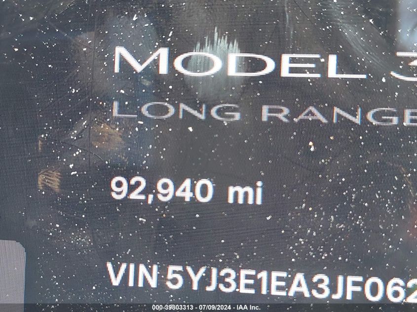 2018 TESLA MODEL 3 LONG RANGE/MID RANGE - 5YJ3E1EA3JF062758