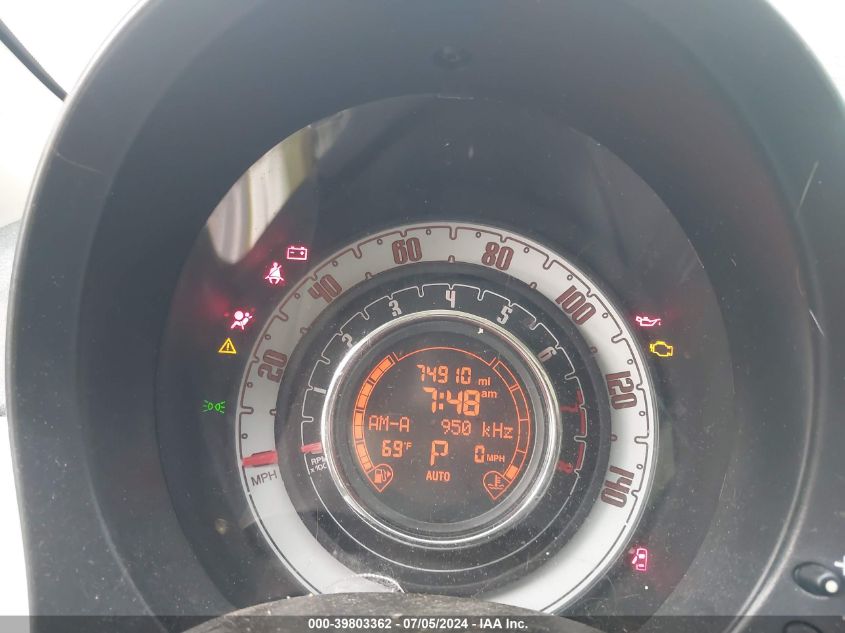 2012 Fiat 500 Pop VIN: 3C3CFFAR4CT382816 Lot: 39803362