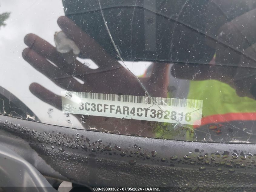 2012 Fiat 500 Pop VIN: 3C3CFFAR4CT382816 Lot: 39803362