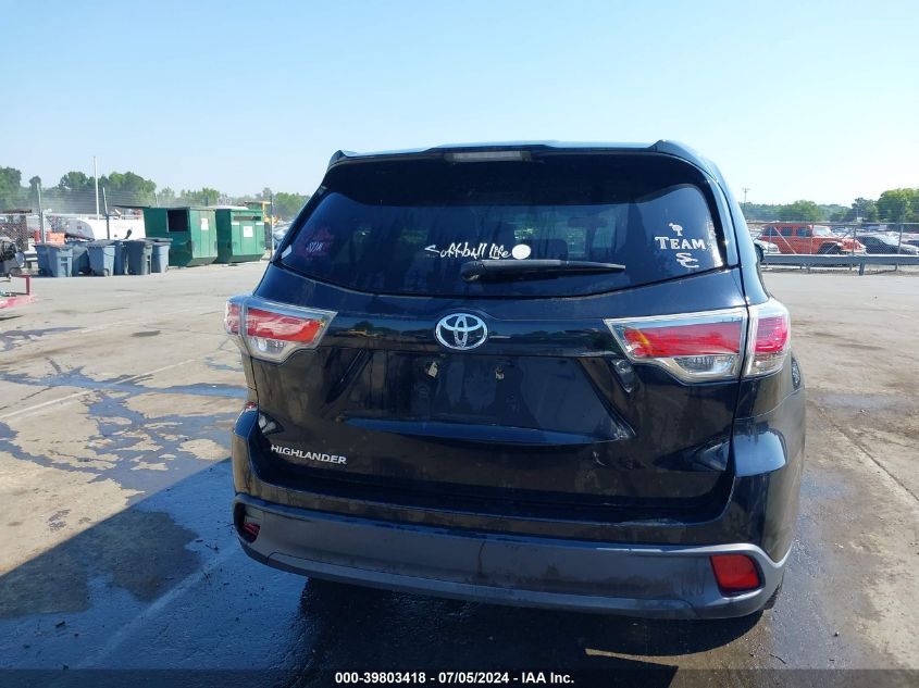 2016 Toyota Highlander Le V6 VIN: 5TDZKRFH6GS168882 Lot: 39803418