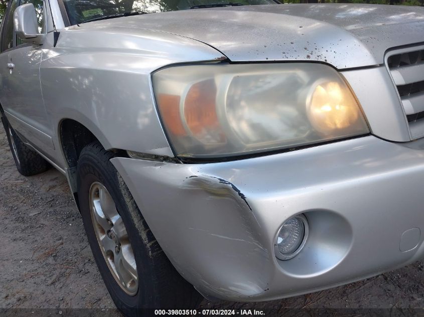 2005 Toyota Highlander V6 VIN: JTEEP21A250117277 Lot: 39803510