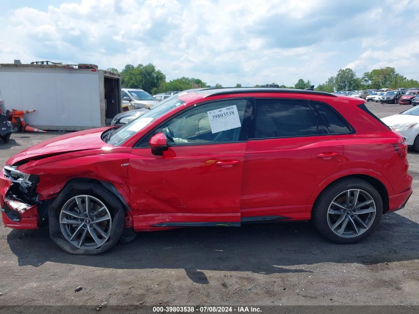 2022 Audi Q3 Premium Plus 45 Tfsi S Line Quattro Tiptronic VIN: WA1EECF35N1013820 Lot: 39803538