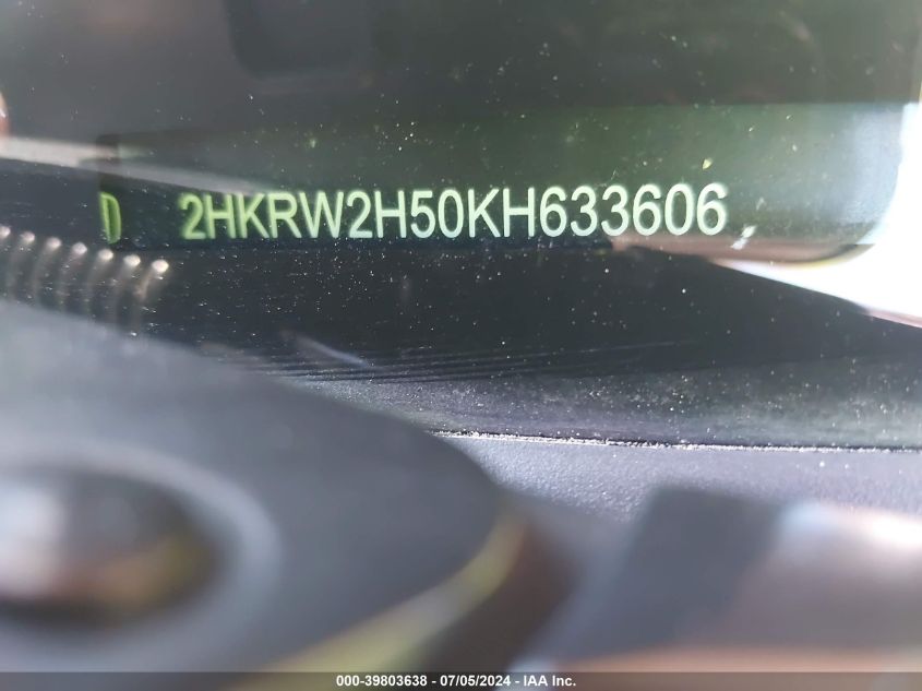 2019 Honda Cr-V Ex VIN: 2HKRW2H50KH633606 Lot: 39803638