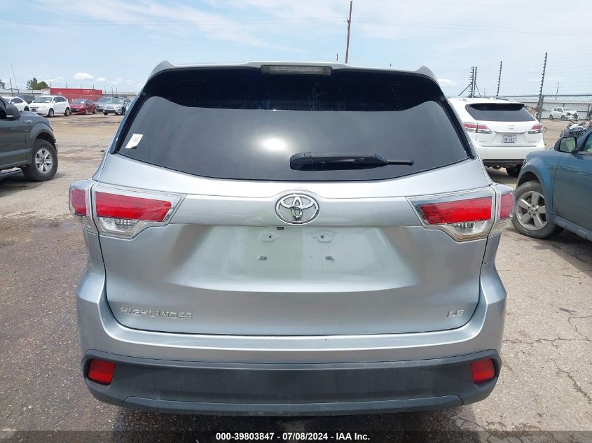 2014 Toyota Highlander Le VIN: 5TDZARFH9ES006406 Lot: 39803847