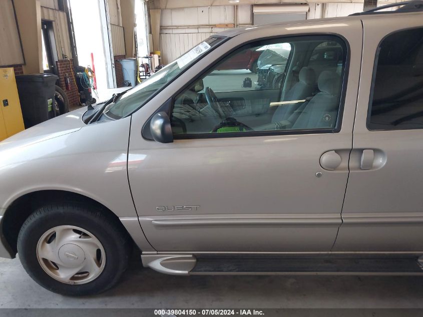 2000 Nissan Quest Se/Gle/Gxe VIN: 4N2XN11T5YD843580 Lot: 39804150