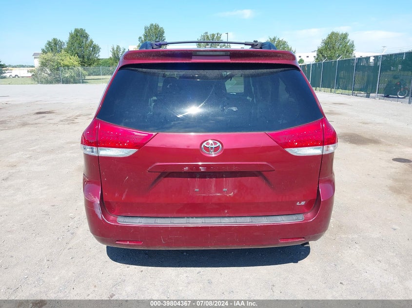 2012 Toyota Sienna Le V6 8 Passenger VIN: 5TDKK3DC4CS258256 Lot: 39804367