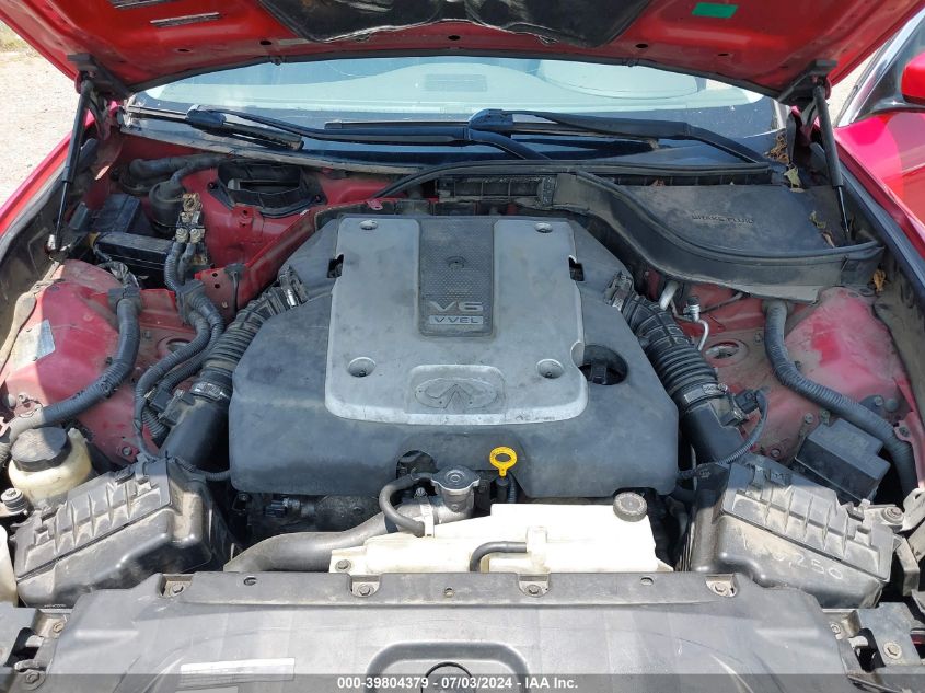 2010 Infiniti G37X VIN: JN1CV6AR8AM460678 Lot: 39804379