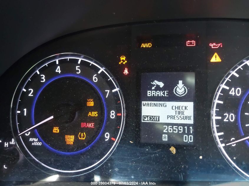 2010 Infiniti G37X VIN: JN1CV6AR8AM460678 Lot: 39804379