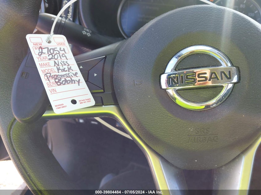 VIN 3N1CP5CU5KL504511 2019 NISSAN KICKS S/SR/SV