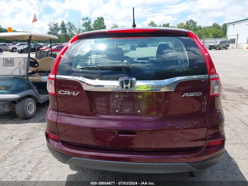 2015 Honda Cr-V Lx VIN: 5J6RM4H32FL059845 Lot: 39804677