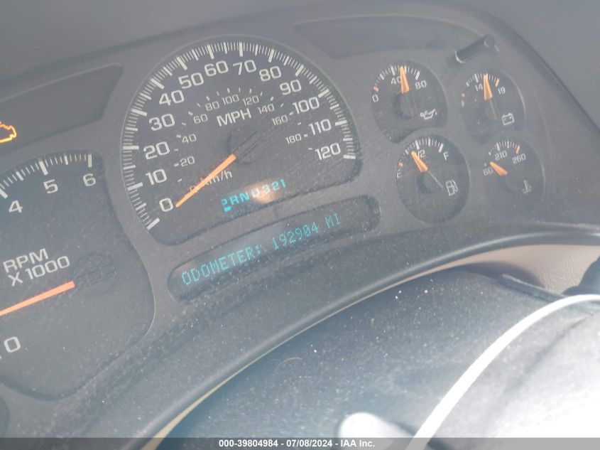 2003 Chevrolet Tahoe K1500 VIN: 1GNEK13Z53R165825 Lot: 39804984