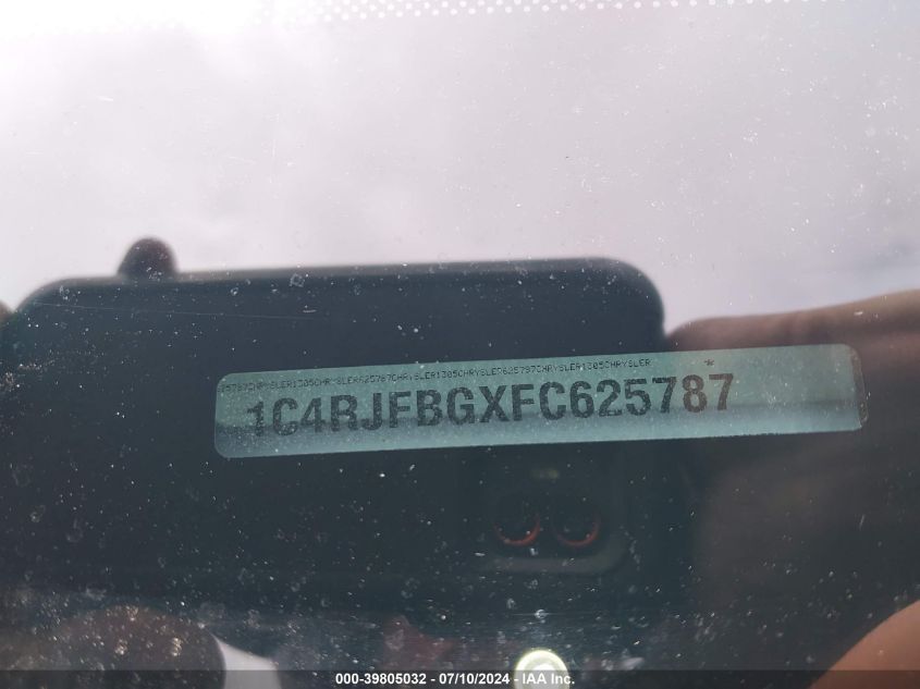 2015 Jeep Grand Cherokee Limited VIN: 1C4RJFBGXFC625787 Lot: 39805032