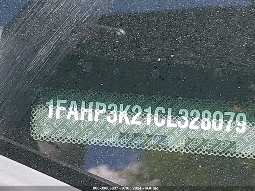 2012 Ford Focus Se VIN: 1FAHP3K21CL328079 Lot: 39805037