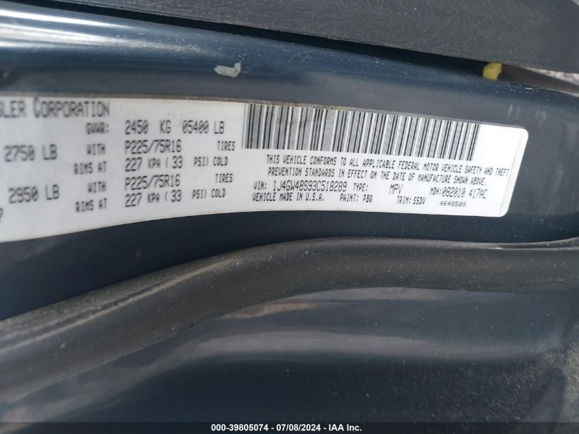 2002 Jeep Grand Cherokee Laredo VIN: 1J4GW48S12C107225 Lot: 39805074