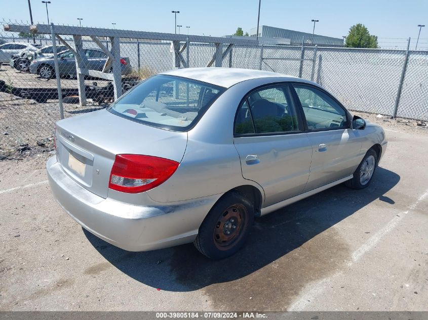 2004 Kia Rio VIN: KNADC125946292402 Lot: 39805184